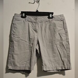 Ann Taylor Gray Bermuda Shorts Casual Cotton Blend